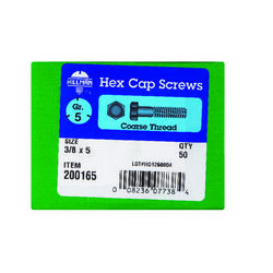 Hillman 3/8 in. D X 5 in. L Heat Treated Zinc Steel Hex Head Cap Screw 50 pk