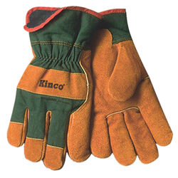 Kinco Men's Indoor/Outdoor Cowhide Work Gloves Brown/Green XL 1 pair