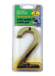 Hy-Ko 4 in. Gold Brass Nail-On Number 2 1 pc