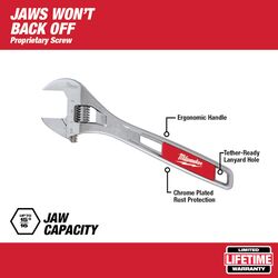 Milwaukee SAE Adjustable Wrench 6 in. L 1 pc