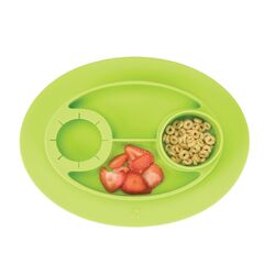 InterDesign Green Silicone Kids Divided Plate 1 pk