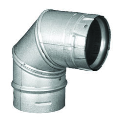 DuraVent 4 in. D X 4 in. D 90 deg Galvanized Steel/Stainless Steel Stove Pipe Elbow