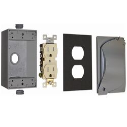 Sigma Electric Rectangle Metal 1 gang Duplex Outlet Kit For Wet Locations