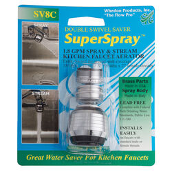 Whedon SuperSpray Dual Thread 15/16 in.- 27M x 55/64 in.-27F Chrome Plated Swivel Sprayrator