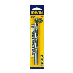 Irwin 1/2 in. S X 6 in. L High Speed Steel Drill Bit 1 pc