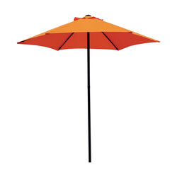 Living Accents 7.5 ft. Tiltable Orange Market Umbrella