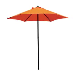 Living Accents 7.5 ft. Tiltable Orange Market Umbrella