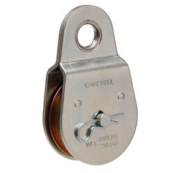 Campbell Chain 2-1/2 in. D Zinc Plated Steel Fixed Eye Single Sheave Rigid Eye Pulley