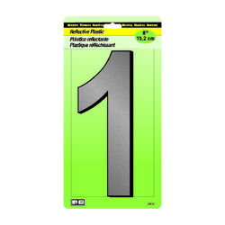 Hy-Ko 6 in. Reflective White Plastic Nail-On Number 1 1 pc