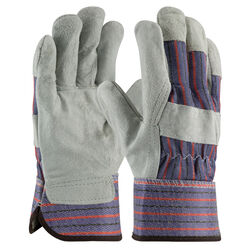 MCR Safety L Leather Palm Gray Gloves
