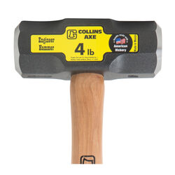 Collins 4 lb Steel Milled Face Engineer Hammer 16 in. Hickory Handle