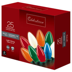 Celebrations Incandescent C9 Multi-color 25 ct String Christmas Lights 24 ft.