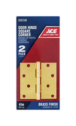 Ace 4 in. L Satin Brass Residential Door Hinge 2 pk