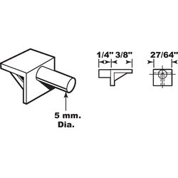 Prime-Line White Plastic Shelf Support Peg 5 mm Ga. 0.7 in. L