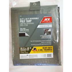 Ace 20 ft. W X 40 ft. L Heavy Duty Polyethylene Tarp Black/Silver