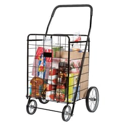 Apex 40-9/16 in. H X 24-7/16 in. W X 21-11/16 in. L Black Collapsible Shopping Cart