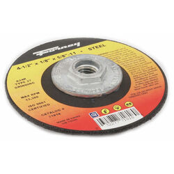 Forney 4-1/2 in. D X 1/8 in. thick T X 5/8 in. S Metal Grinding Wheel 1 pc
