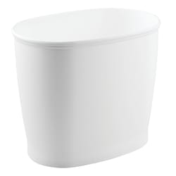 InterDesign Kent White Plastic Oval Wastebasket