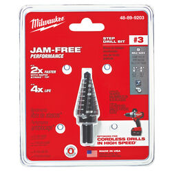 Milwaukee JAM-FREE 1/4 to 3/4 in. S X 6 in. L Black Oxide Step Drill Bit 1 pc