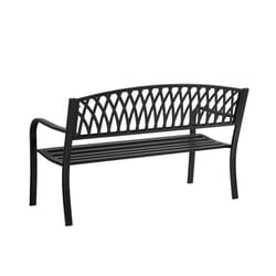 Living Accents Grass Back Park Bench Cast Iron 33.46 in. H X 50 in. L X 23.62 in. D