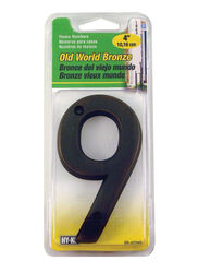 Hy-Ko 4 in. Bronze Brass Nail-On Number 9 1 pc