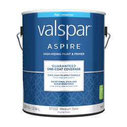 Valspar Aspire Flat Tintable Medium Base Paint and Primer Interior 1 gal