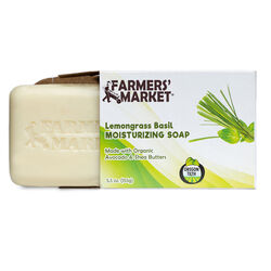 Beaumont Products Farmers Market Organic Lemongrass Basil Scent Organic Bar Soap 5.5 oz