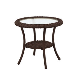 Living Accents Cedarbrook Round Brown Glass Side Table