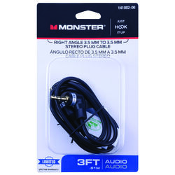 Monster Cable Just Hook It Up 3 ft. L Stereo Plug Cable 3.5 mm