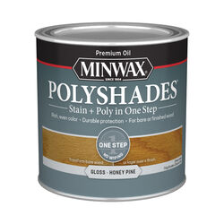 Minwax PolyShades Semi-Transparent Gloss Honey Pine Oil-Based Stain and Polyurethane Finish 0.5 pt