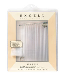 Excell 70 in. H X 72 in. W Frosted Solid Shower Curtain Liner Vinyl