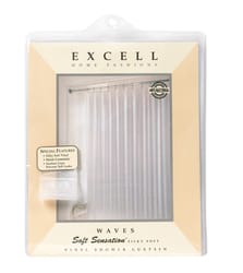 Excell 70 in. H X 72 in. W Frosted Solid Shower Curtain Liner Vinyl