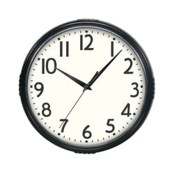 Westclox 9-3/4 in. L X 9 in. W Indoor Modern Analog Wall Clock Glass/Plastic Black