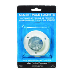 Knape & Vogt Pro White Steel Rod Socket