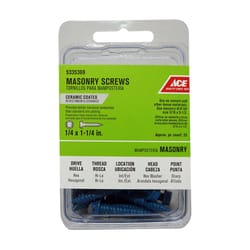 Ace 1/4 in. S X 1-1/4 in. L Slotted Hex Washer Head Masonry Screws 25 pk