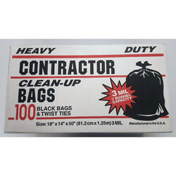 Primrose Plastics 65 gal Contractor Bags Twist Ties 100 pk