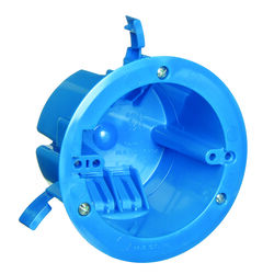 Carlon 4.25 in. Round Polycarbonate 1 gang Electrical Ceiling Box Blue