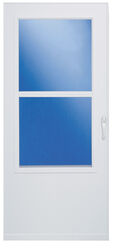 LARSON 81 in. H X 32 in. W Aluminum/Wood White Mid-View Reversible Self-Storing Storm Door