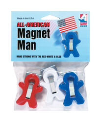 Adams 4.75 in. W X 1 in. L Red and White and Blue Plastic Magnetic Man Clips