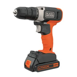 Black and Decker 20 V 3/8 in. Brushed Cordless Compact Drill Kit (Battery & Charger)