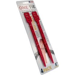 One-Tie 8 in. L Red Reusable Tie Strap 4 pk