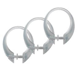 Excell Deluxe Button-Up Clear Plastic Shower Curtain Rings 12 pk