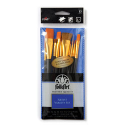 Plaid FolkArt Multiple Sizes in. W Flat Paint Brush Set