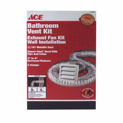 Ace 5.75 in. L X 6.313 in. D Silver/White Aluminum Vent Kit