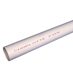 Charlotte Pipe Schedule 40 PVC Pipe 1 in. D X 5 ft. L Plain End 450 psi