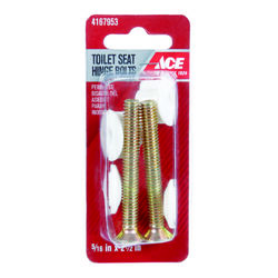 Ace Toilet Seat Hinge Bolts Plated Brass For