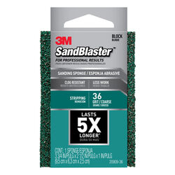 3M SandBlaster 3-3/4 in. L X 2-1/2 in. W X 1 in. T 36 Grit Coarse Sanding Sponge