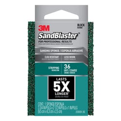 3M SandBlaster 3-3/4 in. L X 2-1/2 in. W X 1 in. T 36 Grit Coarse Sanding Sponge