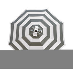 Living Accents 9 ft. Tiltable Gray Stripe Market Umbrella