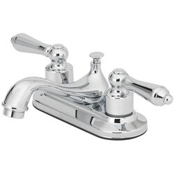 OakBrook Essentials Chrome Two Handle Lavatory Pop-Up Faucet 4 in.